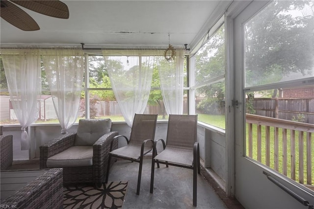 2440 Sir Lance Dr, Chesapeake, VA 23325 - sunroom featuring ceiling fan