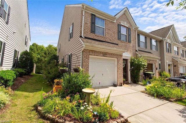 3468 Westham Ln, Toano, VA 23168 - multi unit property with brick siding, an attached garage, concrete driveway, and a front yard