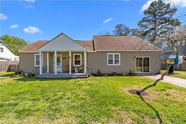 1312 Duncan Ln, Virginia Beach, VA 23455 - rear view of property featuring covered porch and a shingled roof