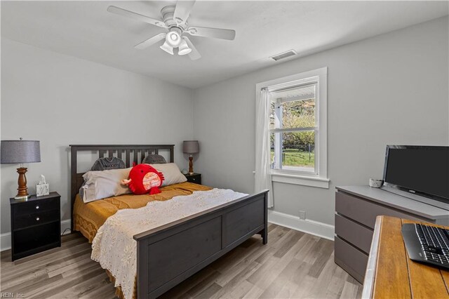 1312 Duncan Ln, Virginia Beach, VA 23455 - bedroom featuring light wood finished floors and a ceiling fan