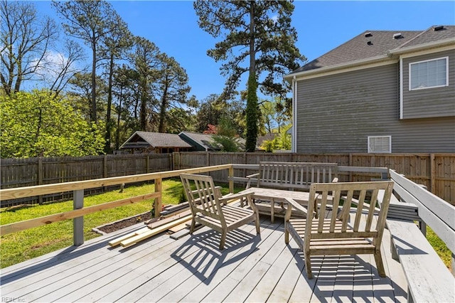 1312 Duncan Ln, Virginia Beach, VA 23455 - wooden deck featuring a fenced backyard
