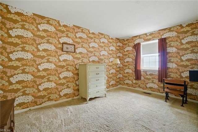 1733 Olde Buckingham Rd, Hampton, VA 23669 - unfurnished bedroom with wallpapered walls and carpet floors