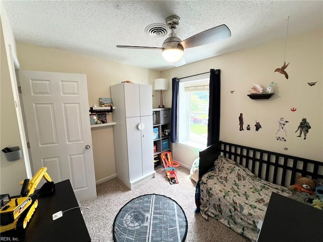5806 Edith Ct, Virginia Beach, VA 23464 - bedroom with light carpet, a textured ceiling, and a ceiling fan