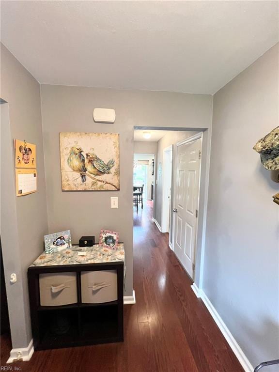 5806 Edith Ct, Virginia Beach, VA 23464 - hallway featuring dark wood-style flooring and baseboards