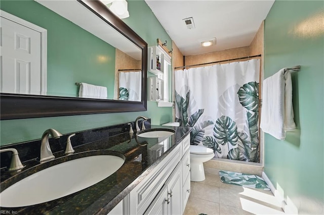 1712 Willwood Ct, Virginia Beach, VA 23464 - full bathroom featuring tile patterned floors, double vanity, and a shower with curtain