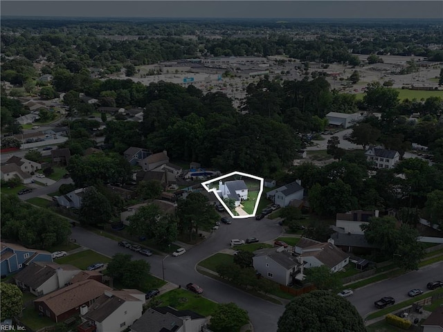 1712 Willwood Ct, Virginia Beach, VA 23464 - aerial overview of property's location with property boundaries highlighted and nearby suburban area