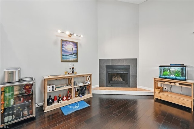 1712 Willwood Ct, Virginia Beach, VA 23464 - living area with wood finished floors and a fireplace