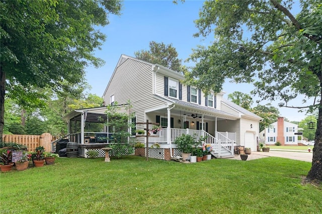 301 Ashland Ct, Newport News, VA 23606 - country-style home with covered porch, a garage, and concrete driveway