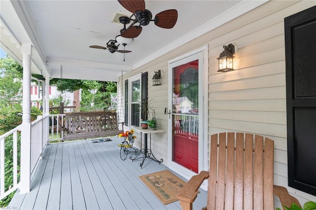 301 Ashland Ct, Newport News, VA 23606 - wooden porch featuring ceiling fan