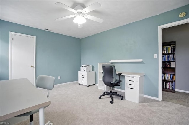 608 Woodbine Ln, Virginia Beach, VA 23452 - carpeted office with a ceiling fan and baseboards