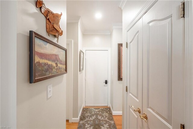 3516 Colmar Quarter Quarter, Norfolk, VA 23509 - hallway with ornamental molding and light wood-style flooring