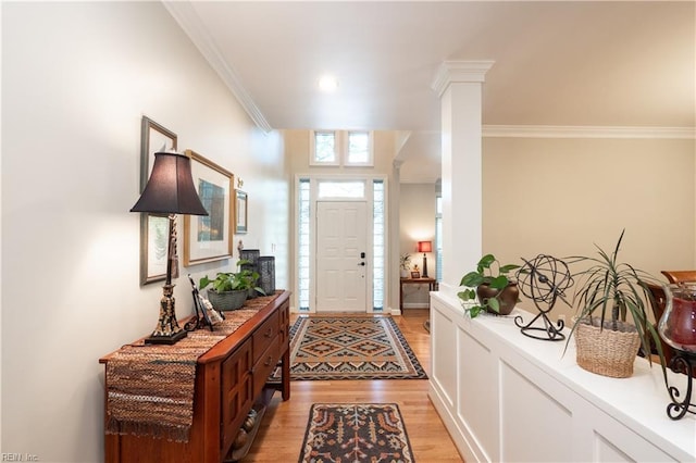 3516 Colmar Quarter Quarter, Norfolk, VA 23509 - foyer featuring light wood finished floors and ornamental molding