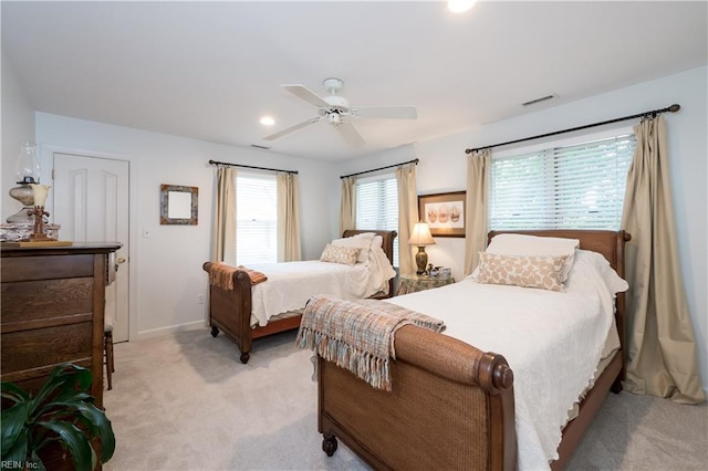 3516 Colmar Quarter Quarter, Norfolk, VA 23509 - bedroom with light carpet, ceiling fan, and recessed lighting