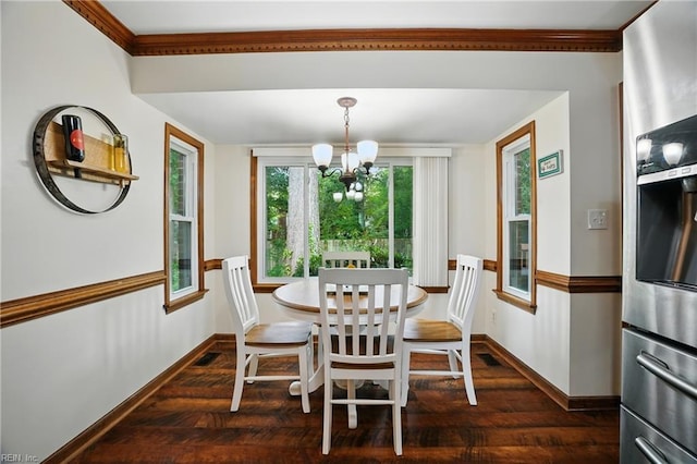 609 Robinold Ct, Chesapeake, VA 23322 - dining room with dark wood-type flooring and a chandelier