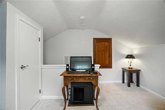 609 Robinold Ct, Chesapeake, VA 23322 - carpeted office featuring lofted ceiling and baseboards