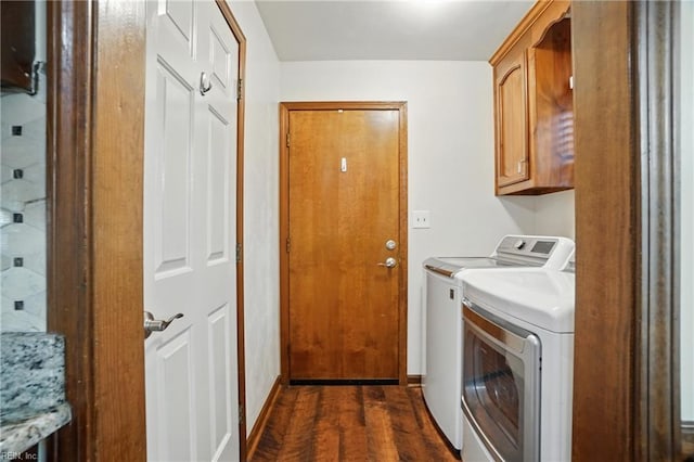 609 Robinold Ct, Chesapeake, VA 23322 - washroom featuring washer and dryer, cabinet space, and dark wood-type flooring