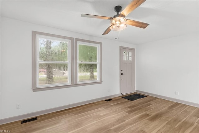 2370 Pruden Blvd, Suffolk, VA 23434 - foyer entrance with plenty of natural light, light wood-style floors, and a ceiling fan