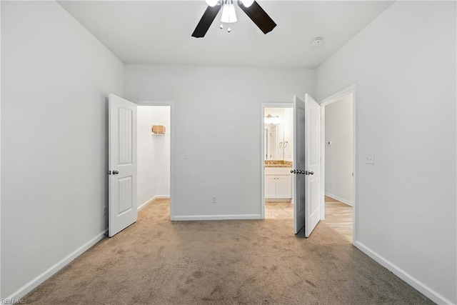 3005 Overbrook Ave, Norfolk, VA 23513 - unfurnished bedroom featuring light carpet, ensuite bath, and ceiling fan