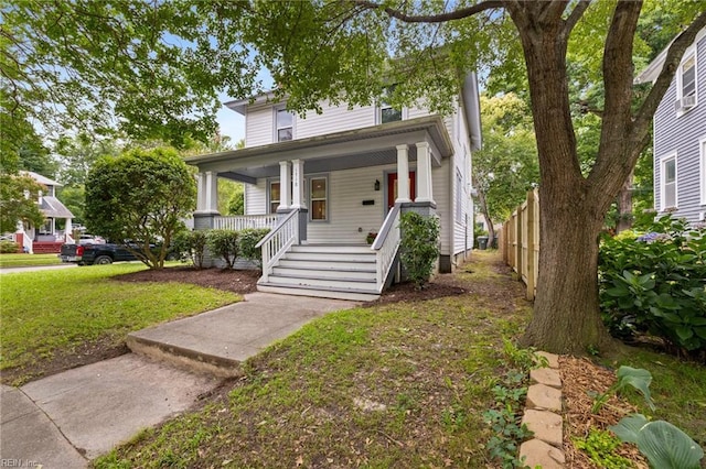1718 Fontainebleau Cres, Norfolk, VA 23509 - american foursquare style home with covered porch and a front lawn