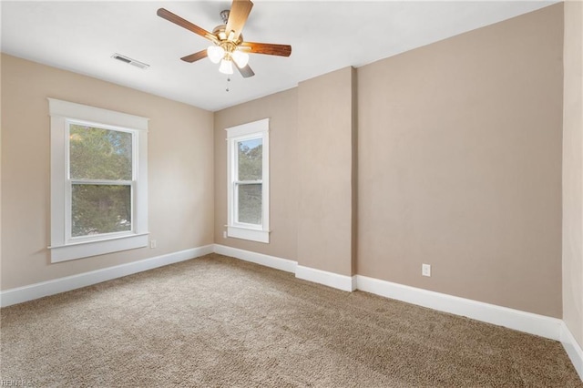 1718 Fontainebleau Cres, Norfolk, VA 23509 - carpeted spare room featuring baseboards and ceiling fan