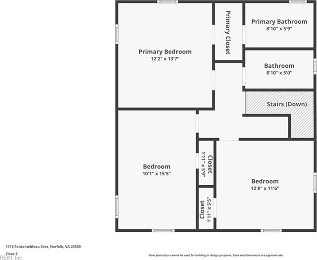 1718 Fontainebleau Cres, Norfolk, VA 23509 - view of room layout