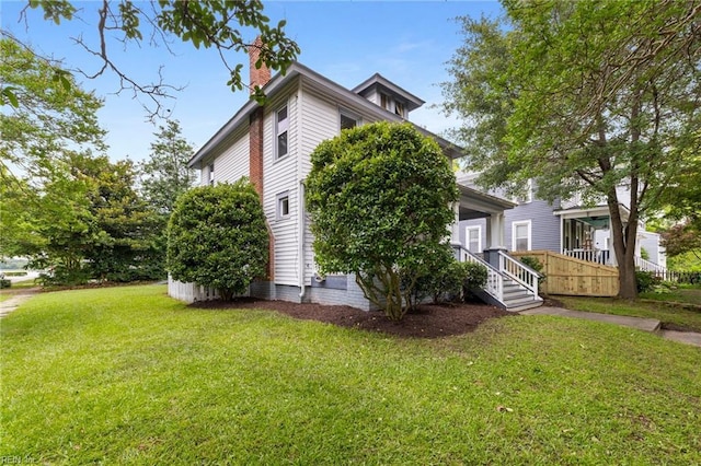 1718 Fontainebleau Cres, Norfolk, VA 23509 - view of side of home with a chimney