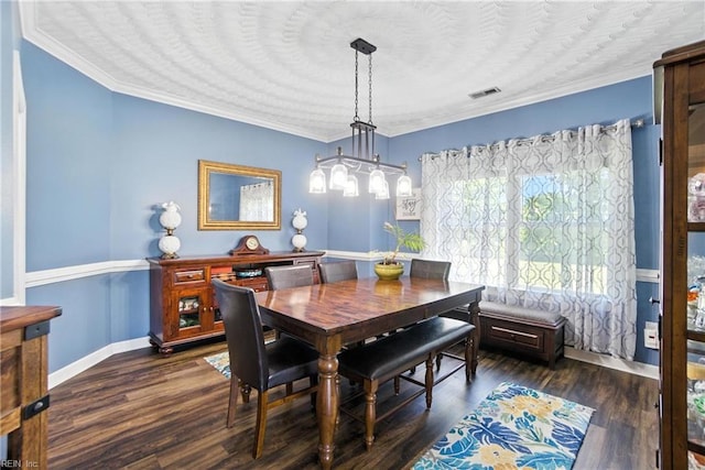 609 Trumpet Ct, Chesapeake, VA 23323 - dining space featuring crown molding and dark wood-style floors