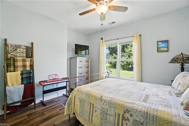609 Trumpet Ct, Chesapeake, VA 23323 - bedroom featuring dark wood-style flooring and a ceiling fan