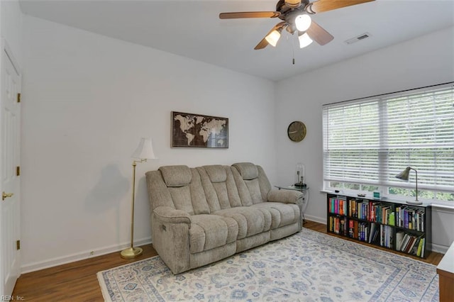 1004 Rustads Cir, Williamsburg, VA 23188 - living room with wood finished floors, healthy amount of natural light, and ceiling fan