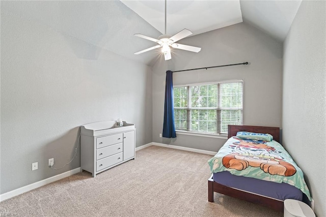 308 Queen Ct, Smithfield, VA 23430 - bedroom featuring vaulted ceiling, carpet, and a ceiling fan