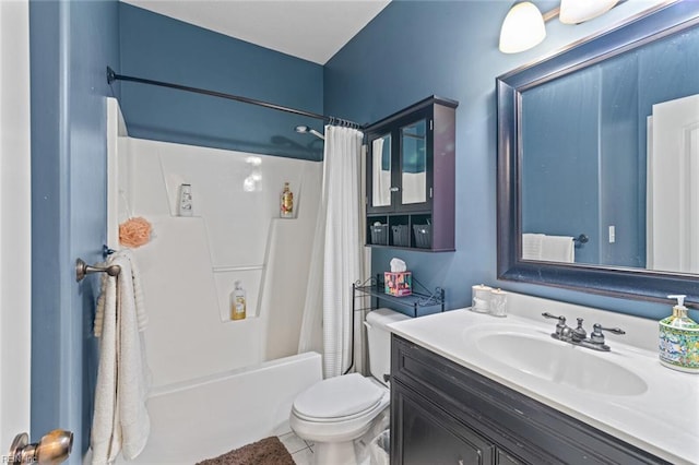 308 Queen Ct, Smithfield, VA 23430 - full bathroom with vanity, shower / bath combo, and tile patterned flooring