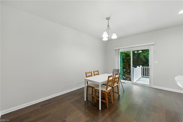4317 Salt Marsh Ln, Chesapeake, VA 23324 - dining area with dark wood-type flooring and a chandelier