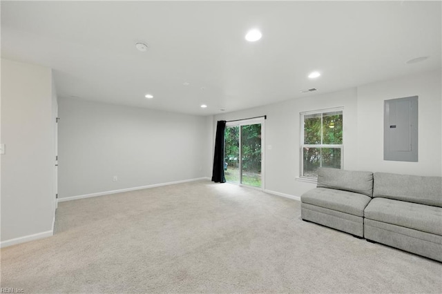 4317 Salt Marsh Ln, Chesapeake, VA 23324 - living area featuring electric panel, recessed lighting, and carpet floors
