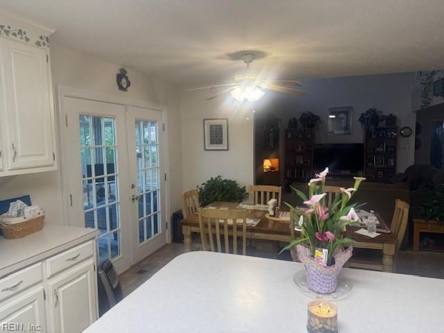 203 Lentz Pl, Newport News, VA 23602 - dining room with french doors and a ceiling fan