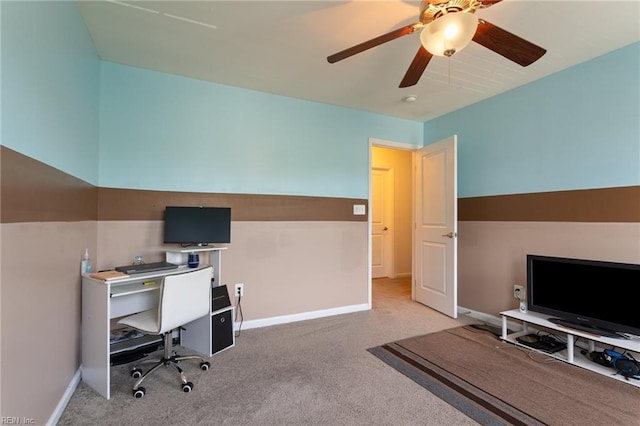 180 Avon Rd, Hampton, VA 23666 - carpeted office space with baseboards and ceiling fan