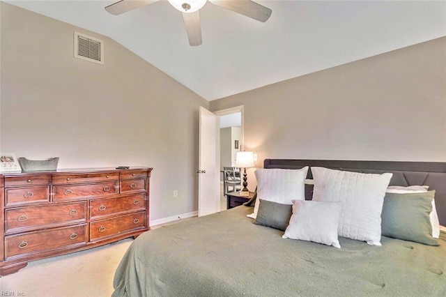 1256 Etworth Ln, Virginia Beach, VA 23464 - bedroom with carpet flooring, vaulted ceiling, and ceiling fan