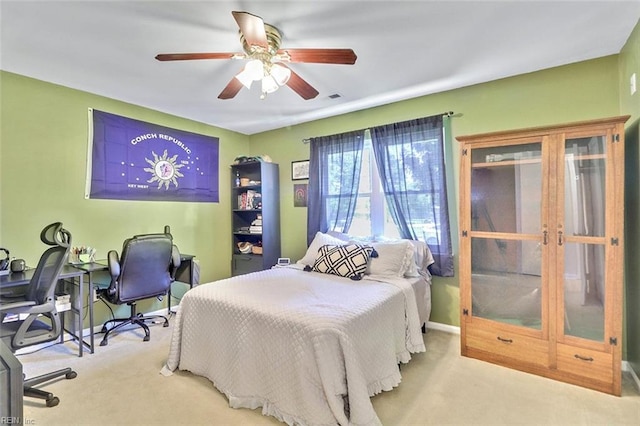 1256 Etworth Ln, Virginia Beach, VA 23464 - carpeted bedroom featuring an office area and a ceiling fan