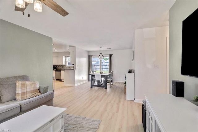 1256 Etworth Ln, Virginia Beach, VA 23464 - living room featuring ceiling fan and light wood-type flooring