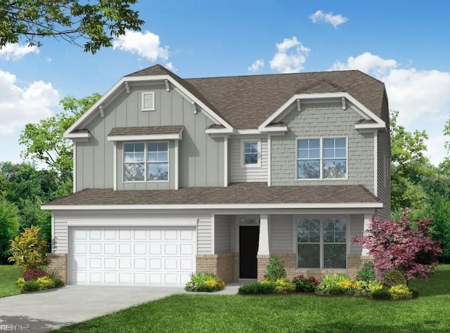 LOT17 Kellys Pl, Gloucester, VA 23061 - craftsman inspired home with an attached garage, a front yard, and concrete driveway