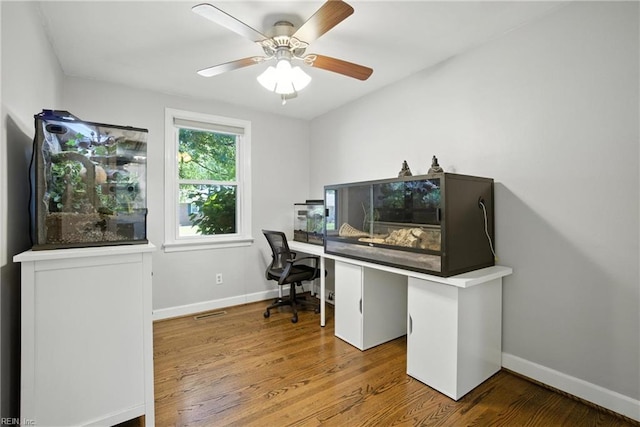 1505 Hawthorne Dr, Chesapeake, VA 23325 - home office featuring wood finished floors and ceiling fan