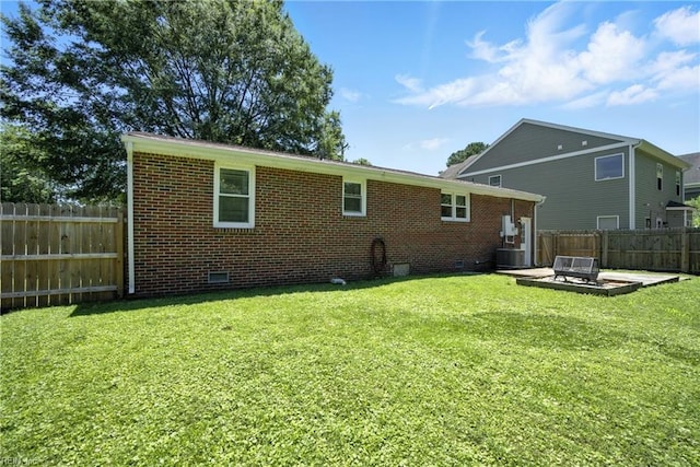 1505 Hawthorne Dr, Chesapeake, VA 23325 - back of house featuring crawl space, a fenced backyard, a patio, and brick siding