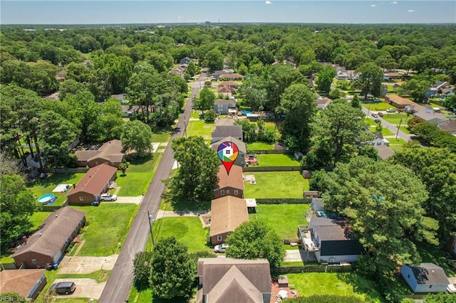 1505 Hawthorne Dr, Chesapeake, VA 23325 - aerial view of property's location with nearby suburban area and a forest