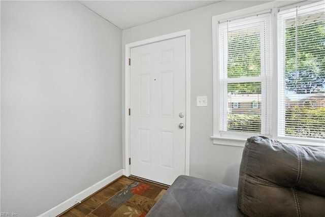 1505 Hawthorne Dr, Chesapeake, VA 23325 - entrance foyer with dark wood-type flooring and baseboards