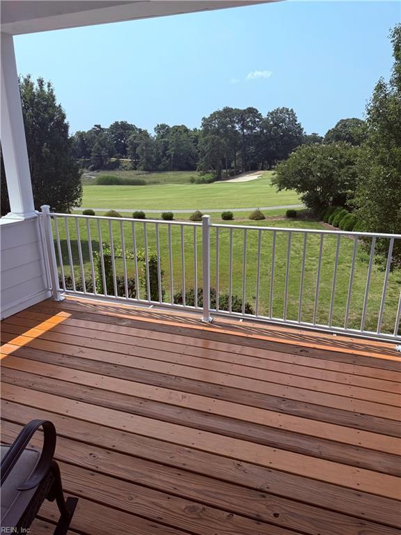 3033 N James Dr, Suffolk, VA 23435 - wooden deck featuring view of golf course