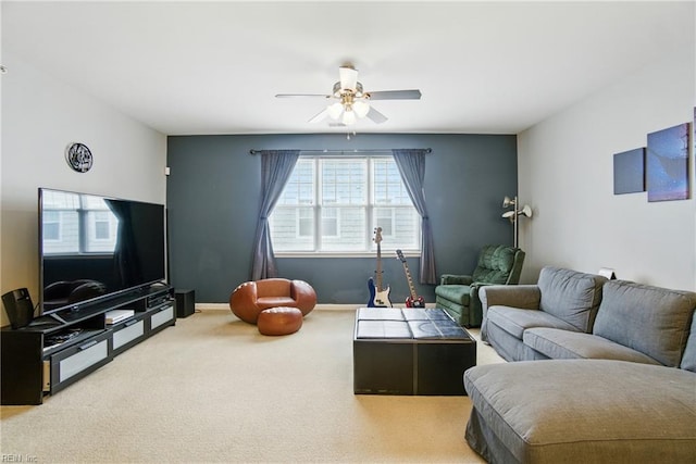 924 Southmoor Dr Unit 204, Virginia Beach, VA 23455 - carpeted living area with ceiling fan and baseboards