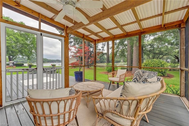 241 Sir Oliver Rd, Norfolk, VA 23505 - sunroom / solarium with a ceiling fan