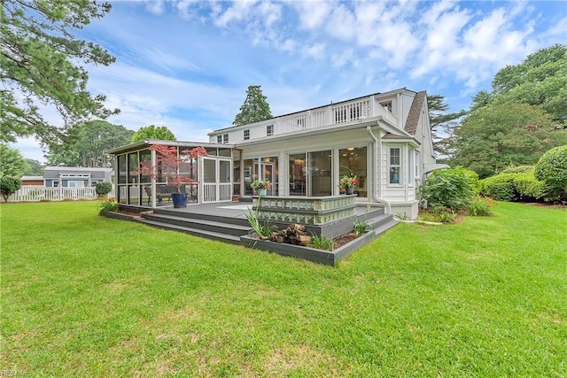 241 Sir Oliver Rd, Norfolk, VA 23505 - rear view of property featuring a sunroom