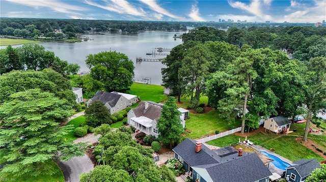 241 Sir Oliver Rd, Norfolk, VA 23505 - drone / aerial view of a large body of water and a tree filled landscape