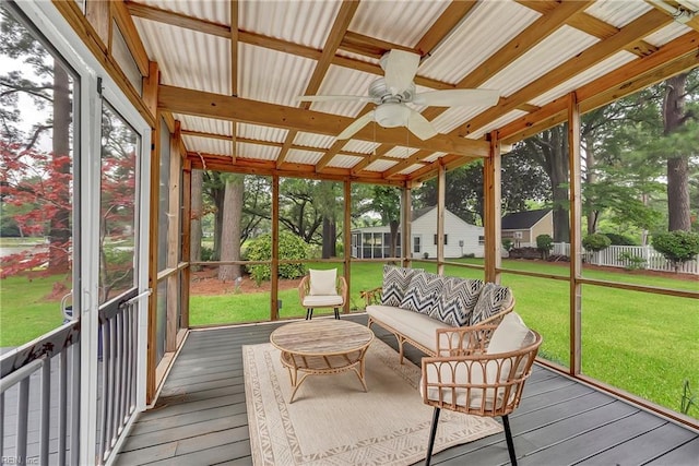 241 Sir Oliver Rd, Norfolk, VA 23505 - sunroom / solarium featuring a ceiling fan