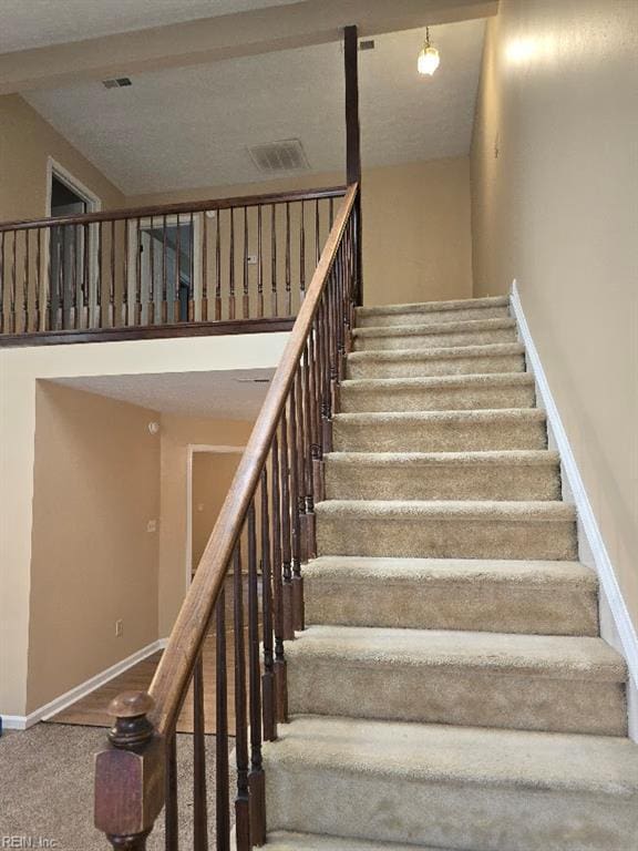 238 Susan Constant Dr, Newport News, VA 23608 - staircase with baseboards and carpet flooring